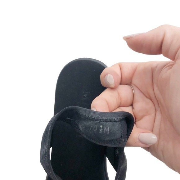 Sesto Meucci Womens Black Open Toe Suede Leather Sandals Metallic Mesh Sz 10.5 - Picture 8 of 8